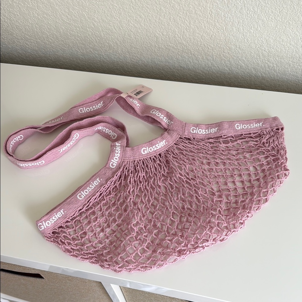 Glossier Pink Net Shopping Bag